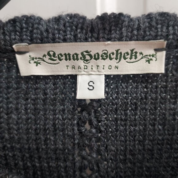 Lena Hoschek Liesl Weste Grau Grey Wool Flower Cardigan - Picture 2 of 7